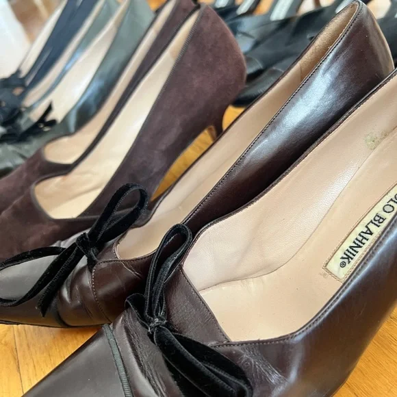 Lot of 12 Manolo Blahniks ALL NEED HEEL TIP REPAIR Sz 36.5, 37, & 36 - Picture 7 of 10